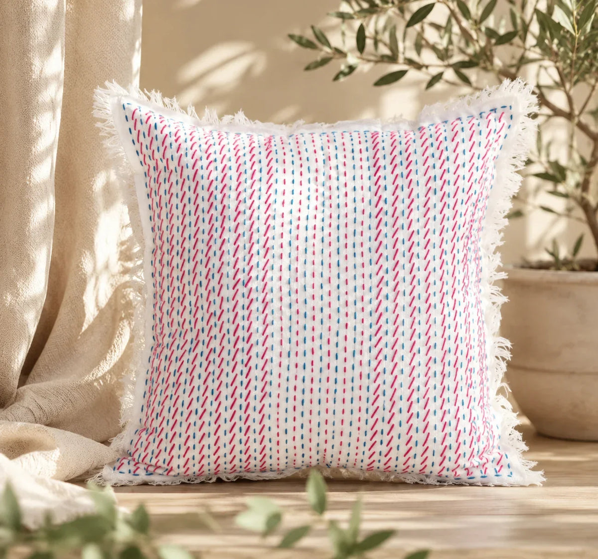 Handstitch Cushion - Pastel Joy