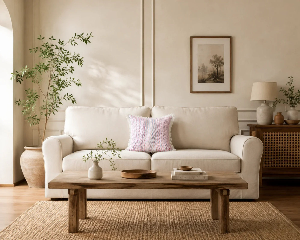 Handstitch Cushion - Pastel Joy