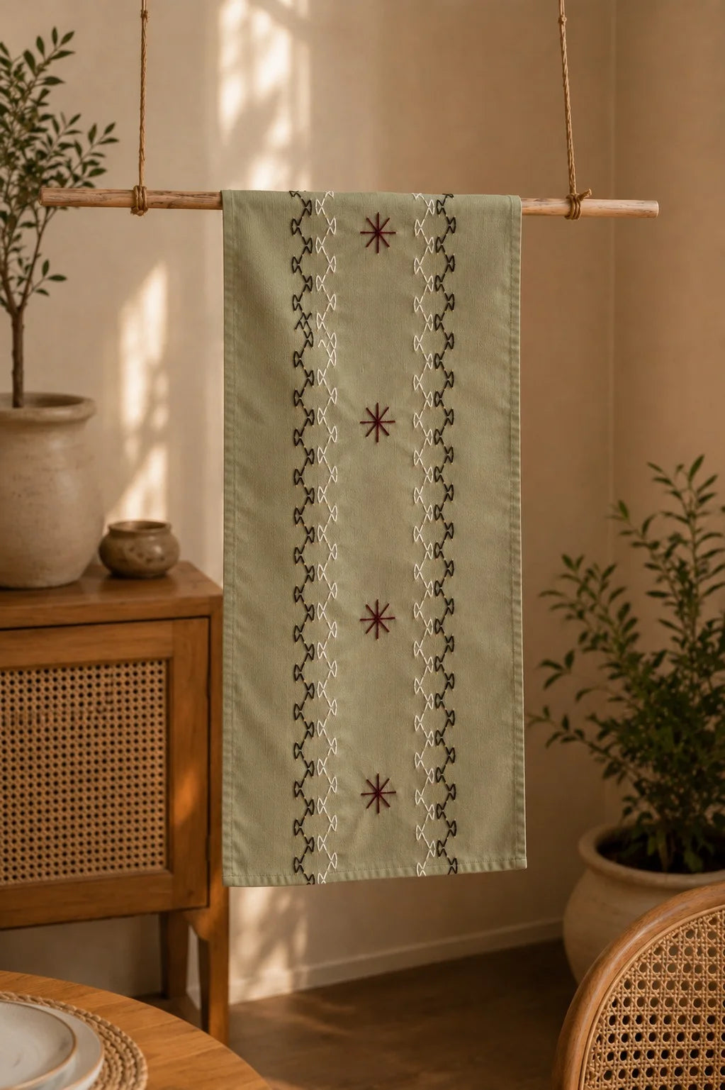 Hand Stitch Table Runner – Classic Threads