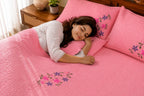 Hand Stitch Bed Cover Set – Floral Comfort