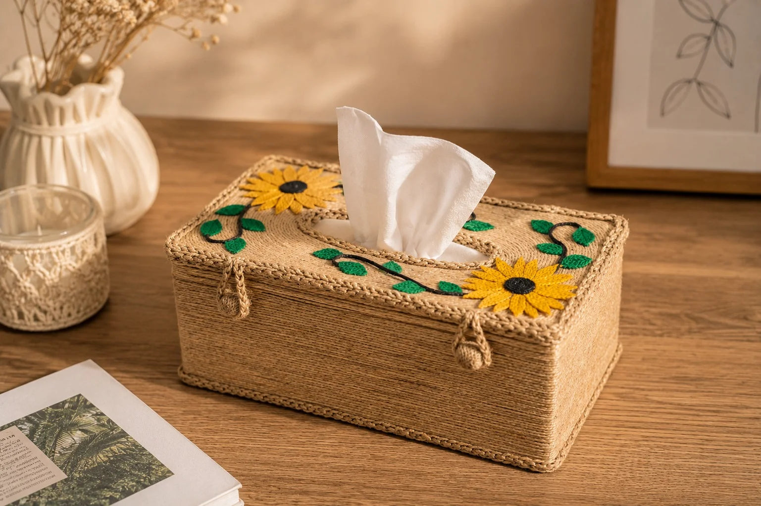 Handmade Home Decor – Jute Tissue Box
