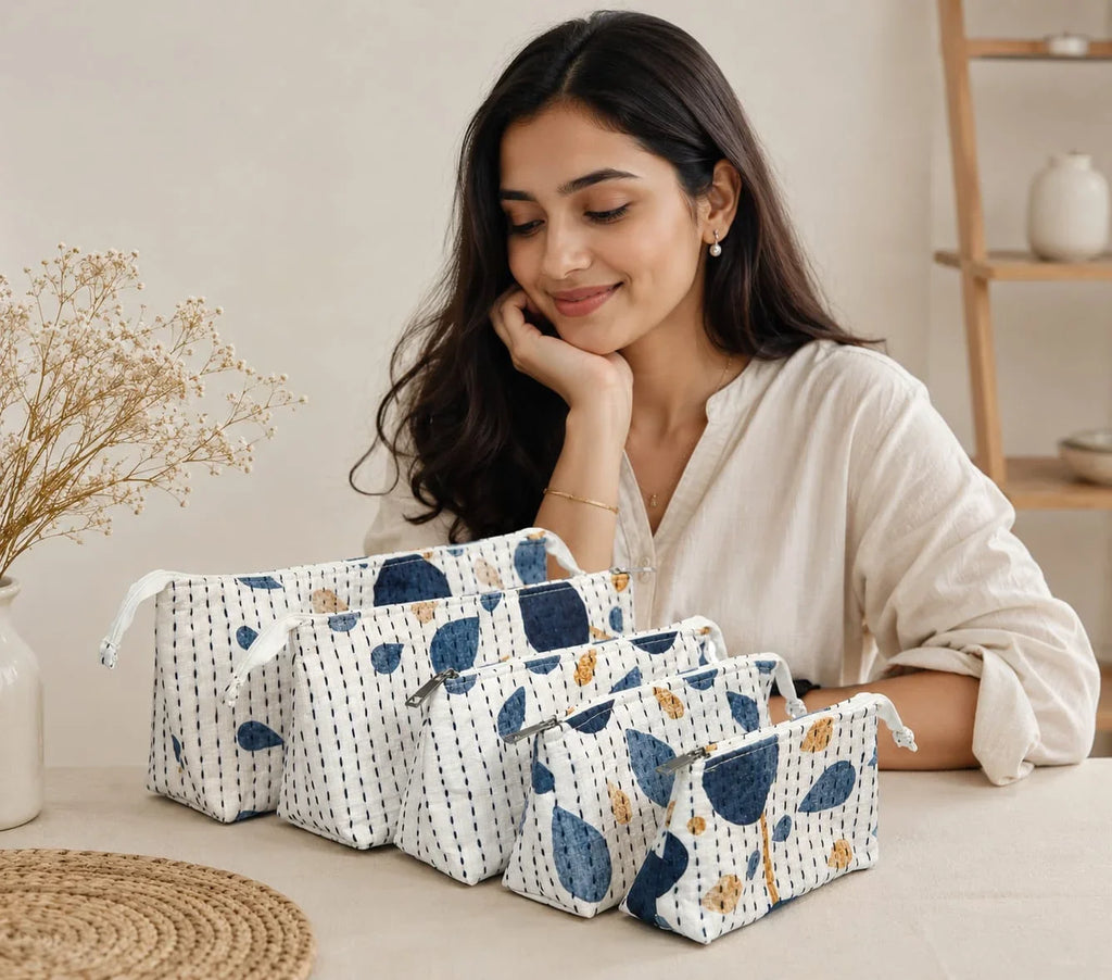 Hand Stitch Pouch Set – Peaceful Moments