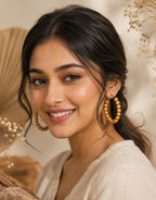 Wooden Beads Handmade Earring – Natural Circle