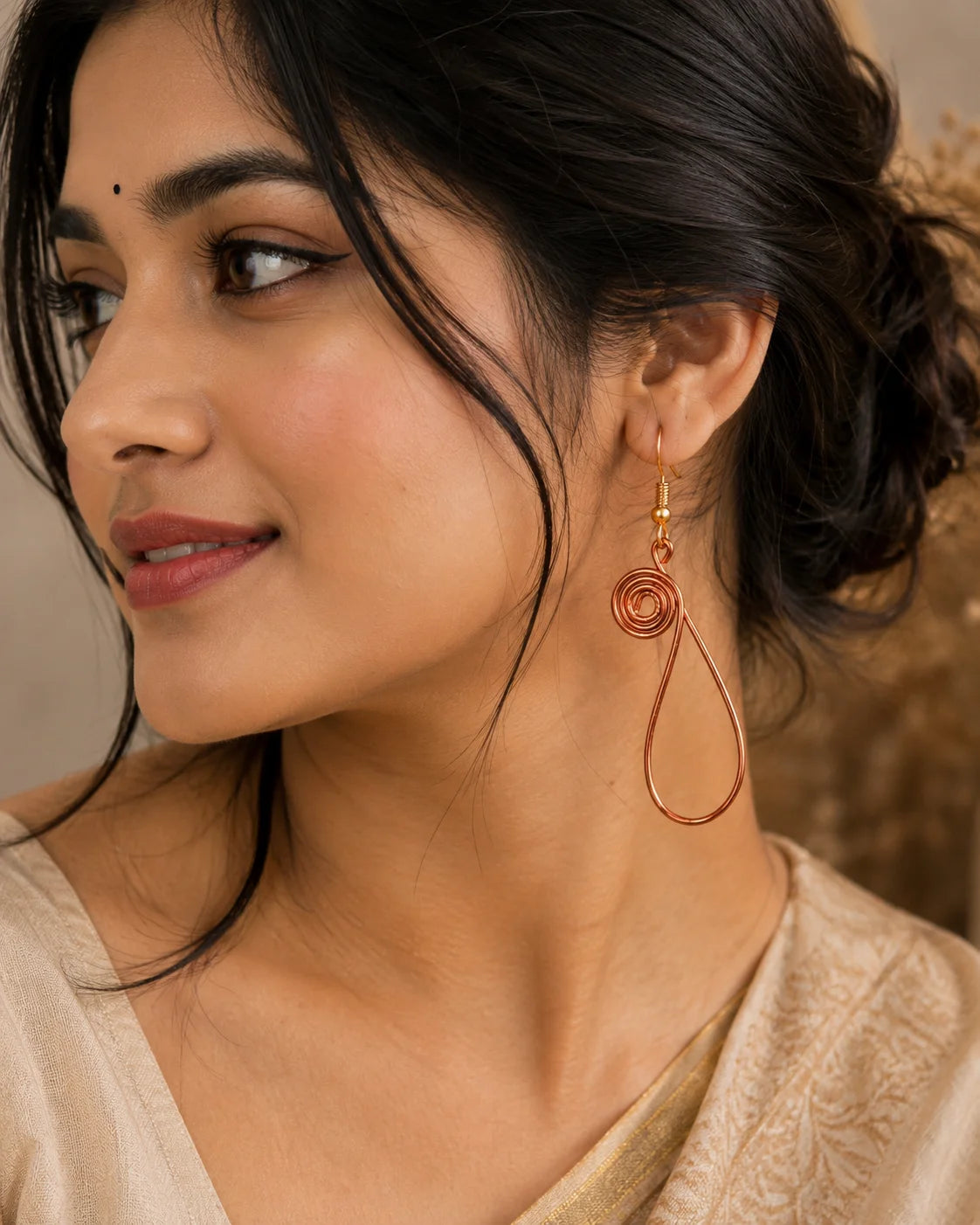 Copper Handmade Earring – Endless Flow