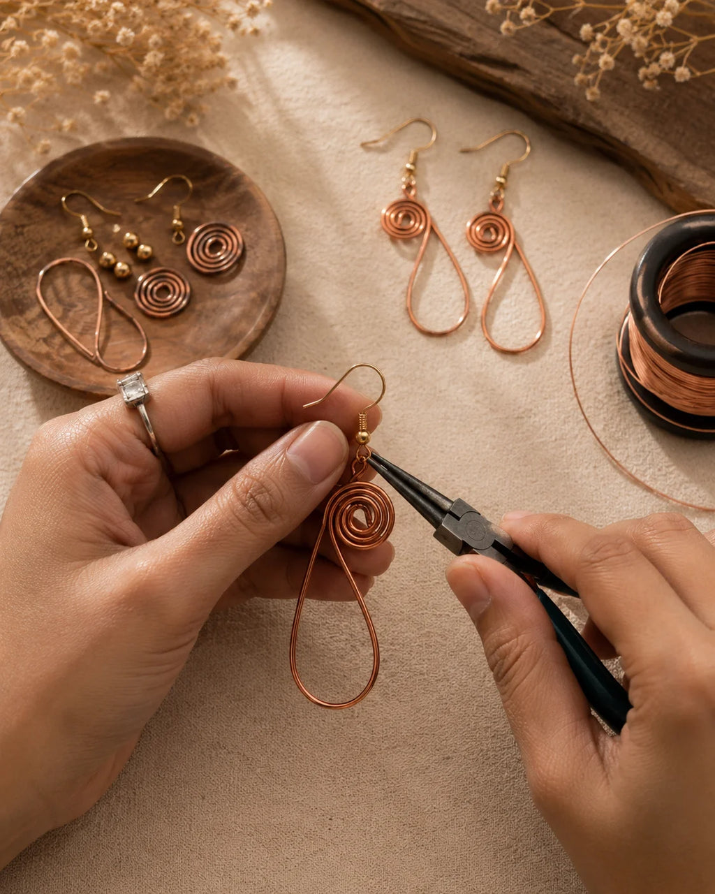 Copper Handmade Earring – Endless Flow