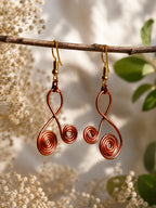 Copper Handmade Earring – Twin Spiral