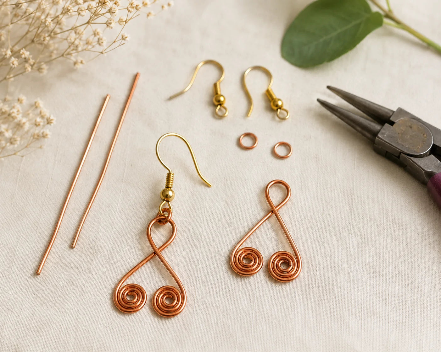 Copper Handmade Earring – Twin Spiral