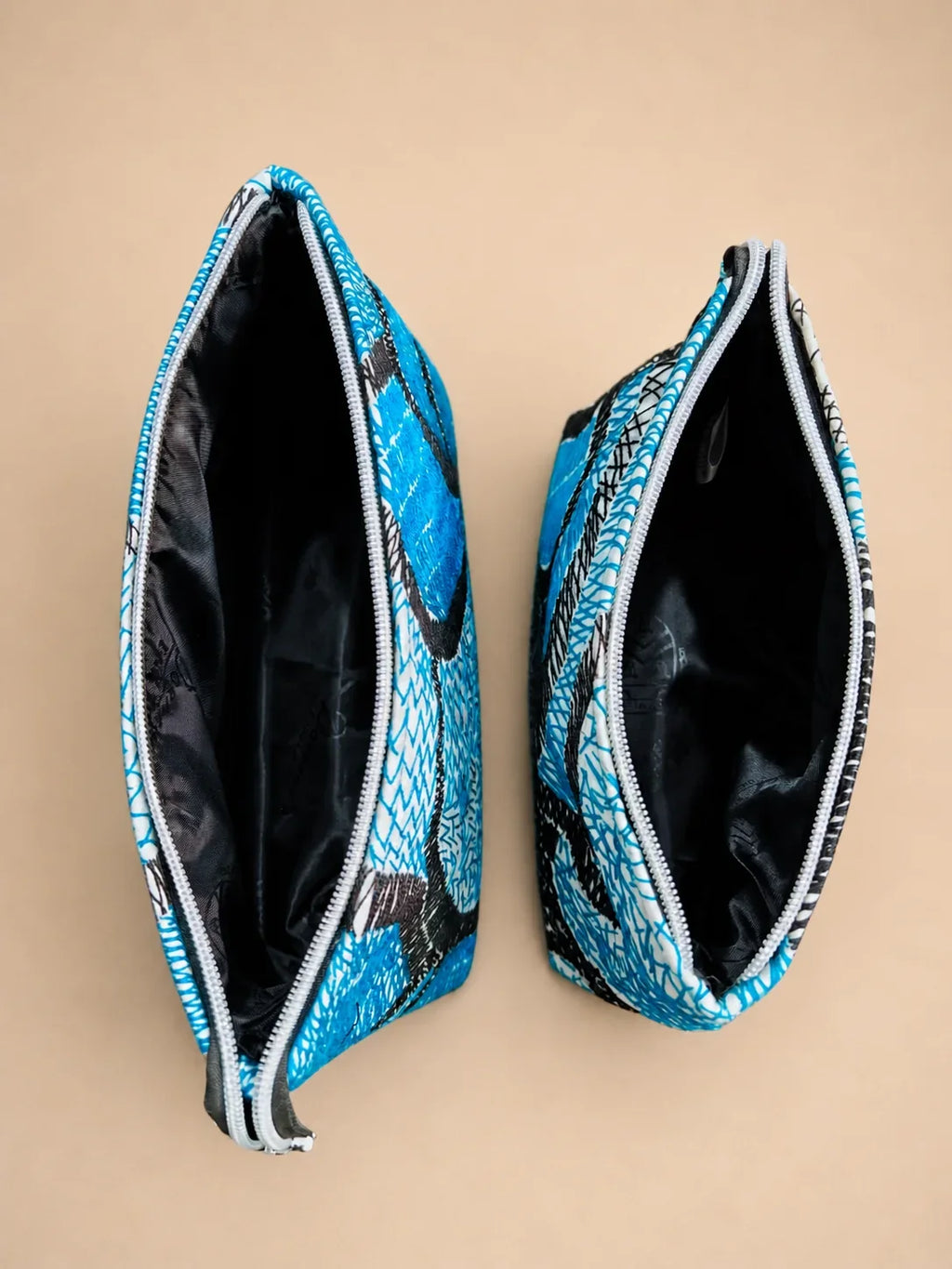 Hand Stitch Pouch – Blue Waves