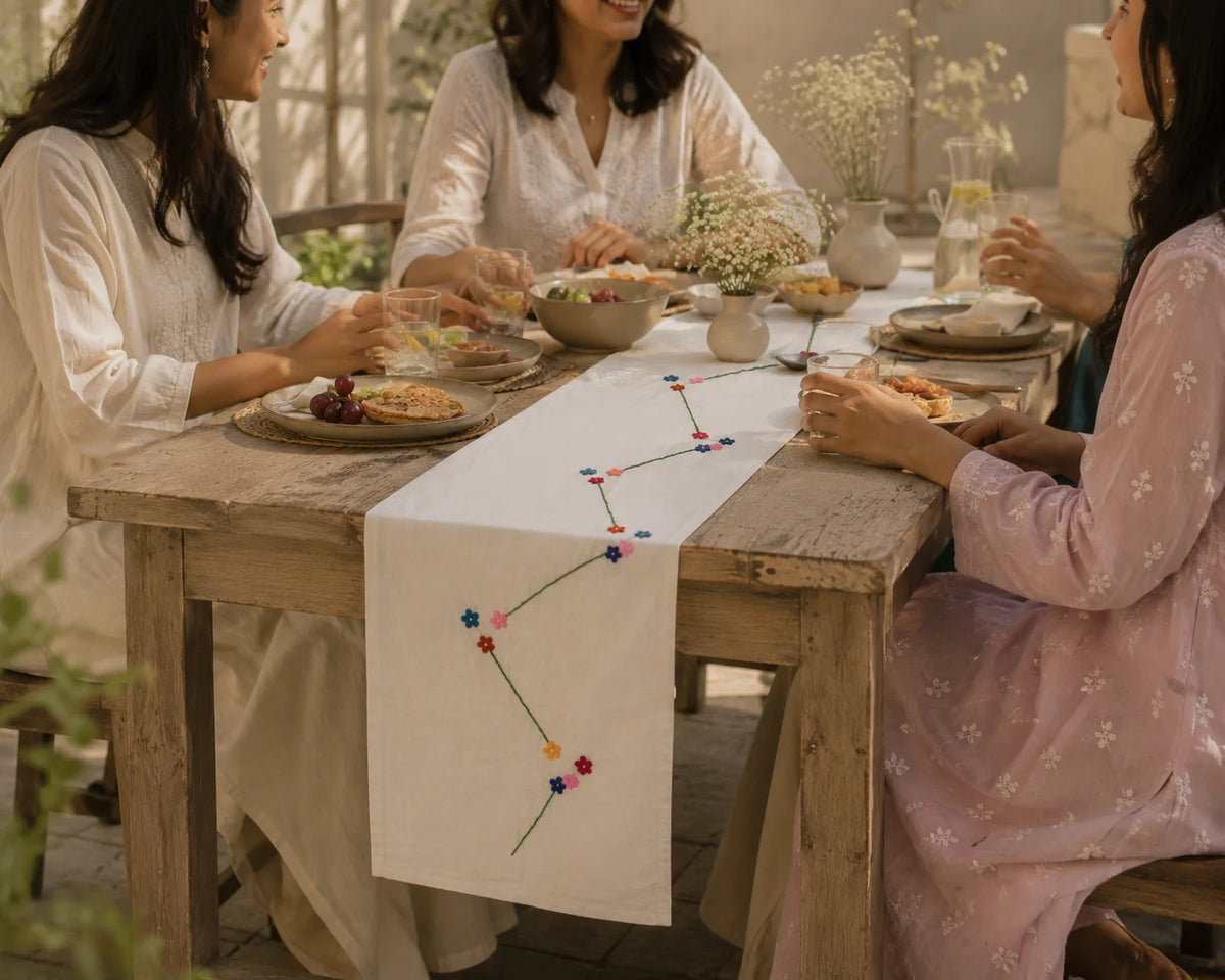 Hand Stitch Table Runner – Floral Path