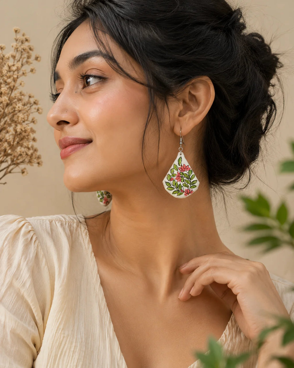 Hand Painted Earring – Garden Blossom