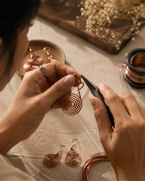 Copper Handmade Earring – Circle of Nature