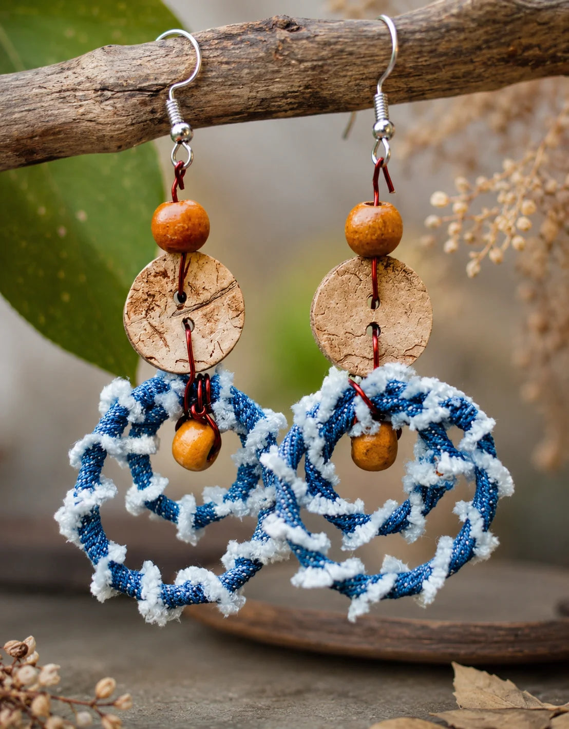 Recycled Denim Handmade Earring – Creative Circle