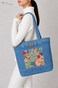 Denim Hand Stitch Tote Bag – Colorful Moments