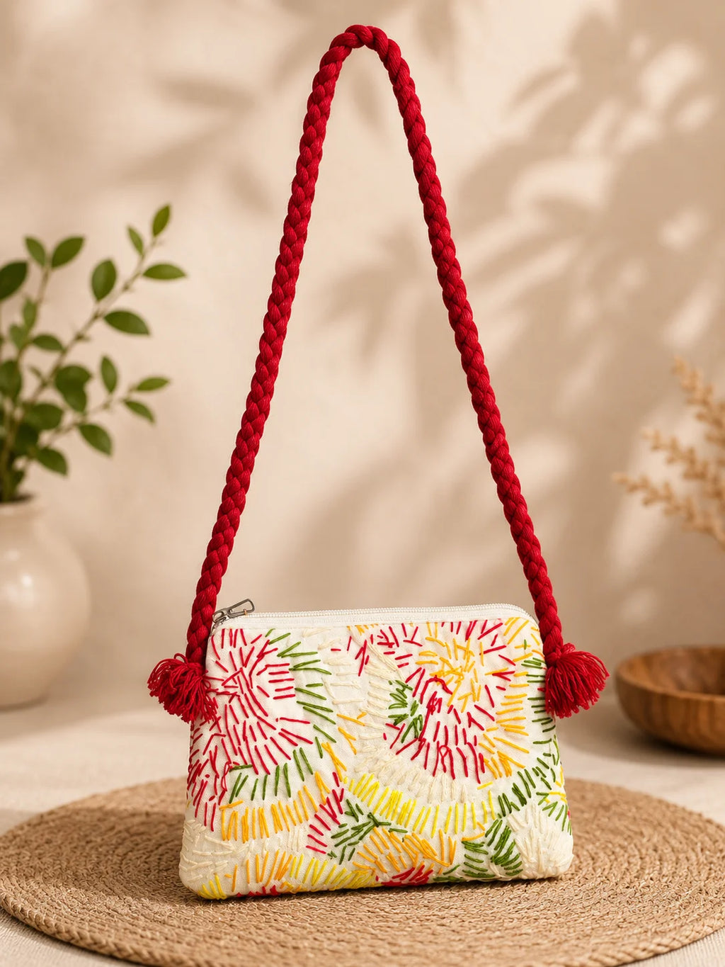 Hand Stitch Crossbody Bag- Rainbow Touch