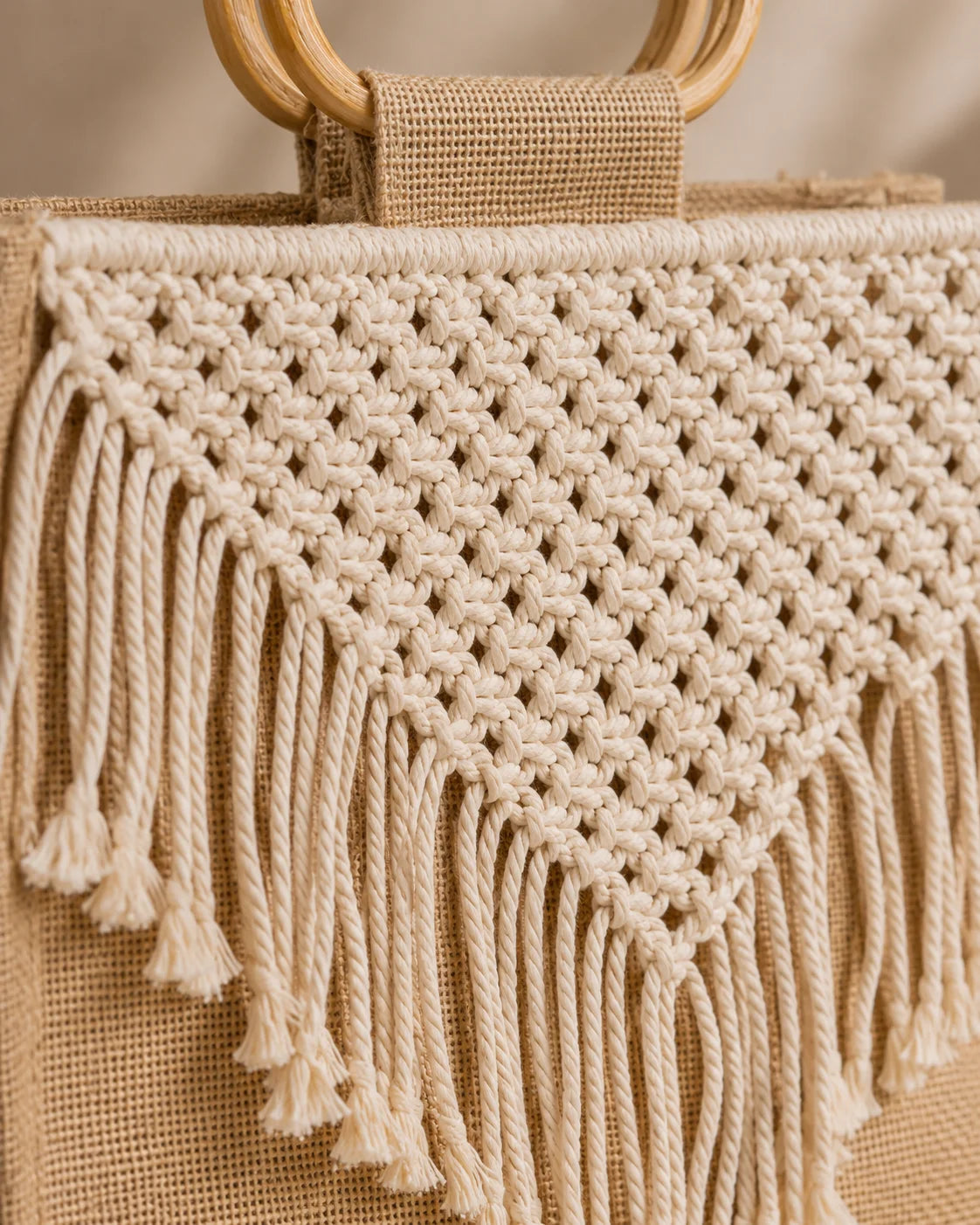 Macrame & Jute Fabric Hand Bag